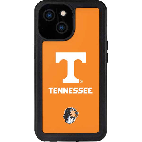 University of Tennessee-Knoxville T Logo on Orange iPhone 15 Waterproof Case